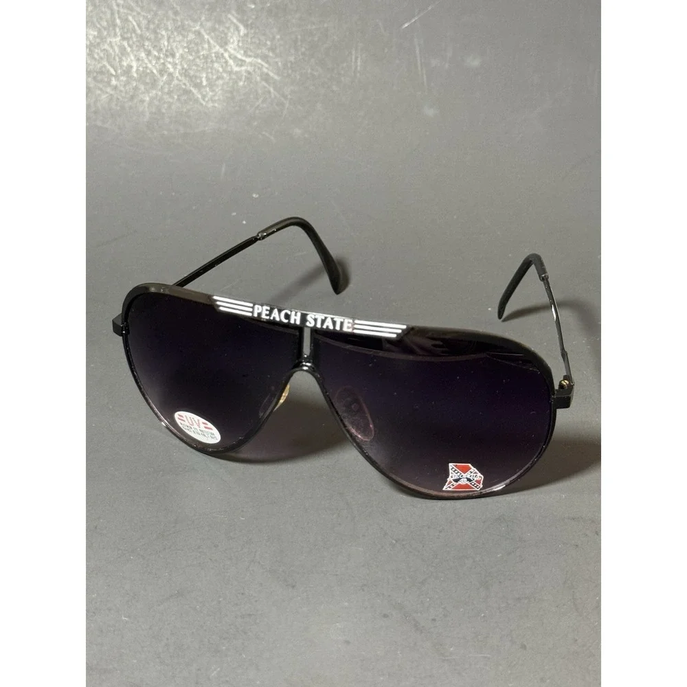 Vintage Peach‎ State Georgia Black Framed Aviator Sunglasses UV100